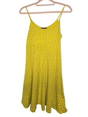 Topshop yellow floral mini slip dress